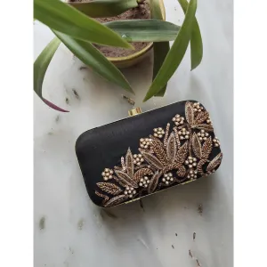 A Clutch Story Black Leaf Dabka Clutch