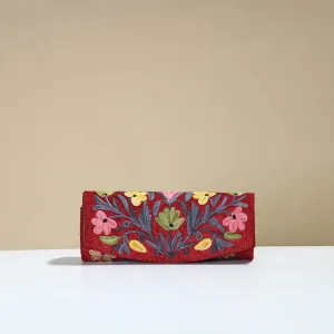 Authentic Kashmiri Crewel Embroidery Velvet Clutch 30