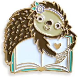 Book Sloth Enamel Pin  Cute Reading Sloth Lapel Pin for Jacket, Bag, Backpack, Hat  Great Bookish Gift for Student, Teacher, Librarian, Book Club, Slow Reader  USA Small Business