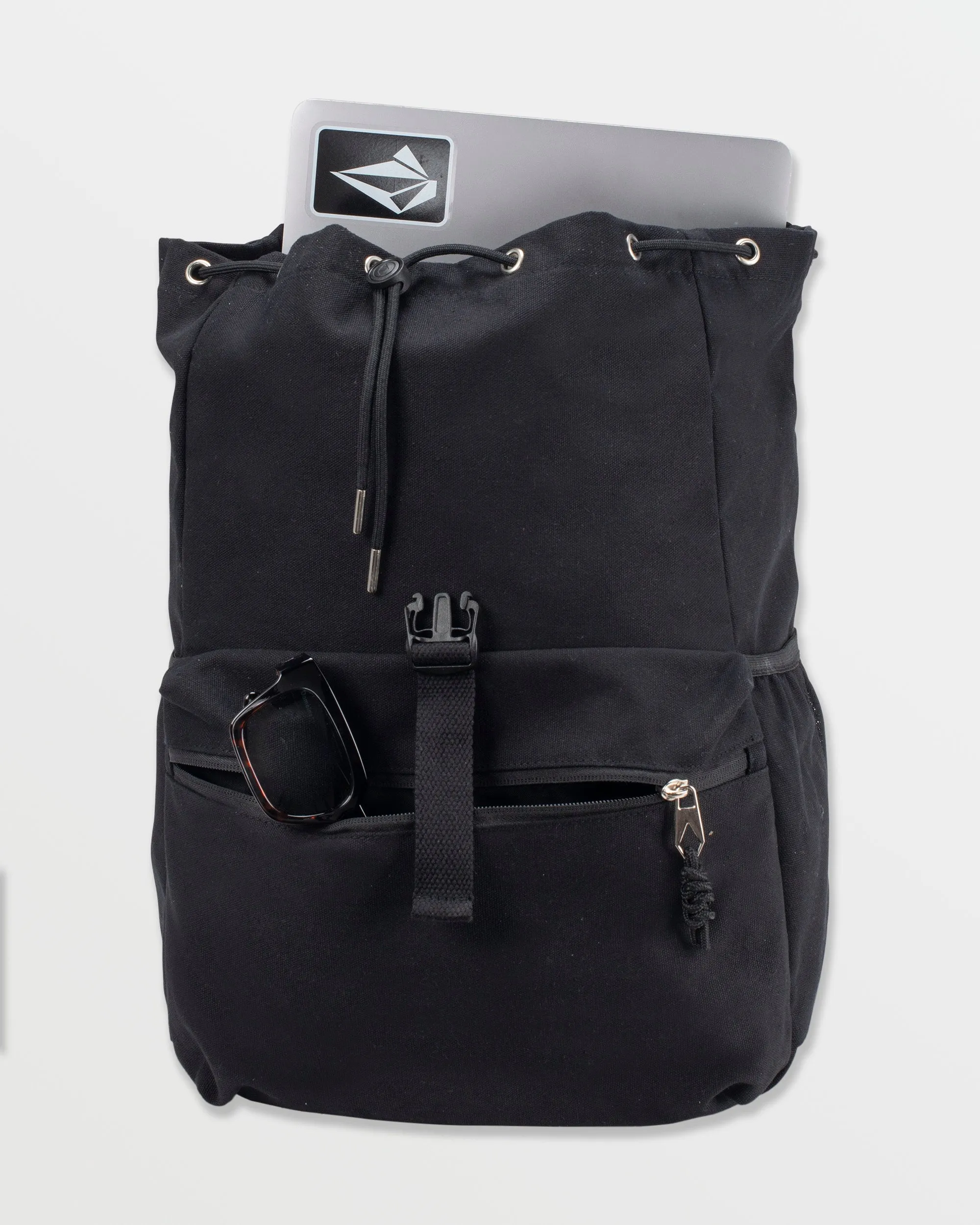 Canvas Drawstring Rucksack - Black