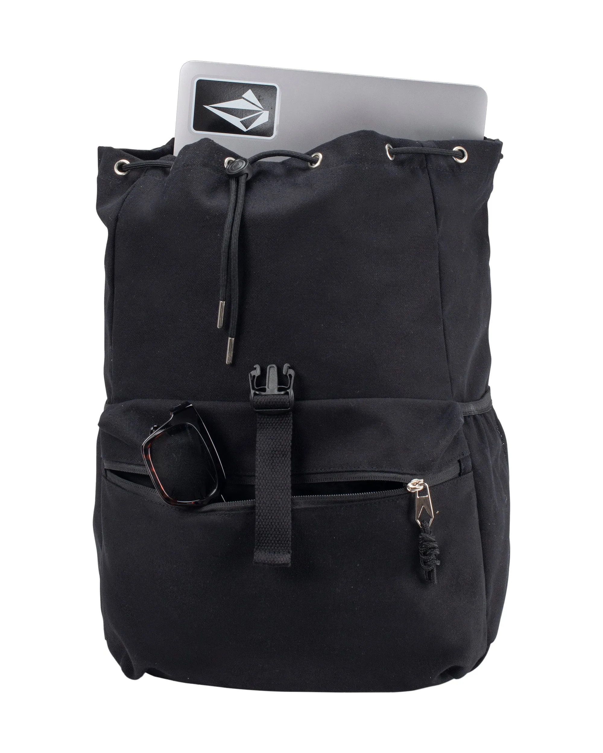 Canvas Drawstring Rucksack - Black