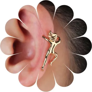 Climbing Man Ear Climbing Earrings Human Shaped Clip Earring Helix Ear Clip Cartilage Earring Gold Man Ear Cuff Earrings Jewelry for Women