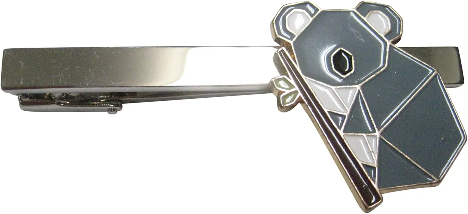 Gray Toned Origami Climbing Koala Tie Clip