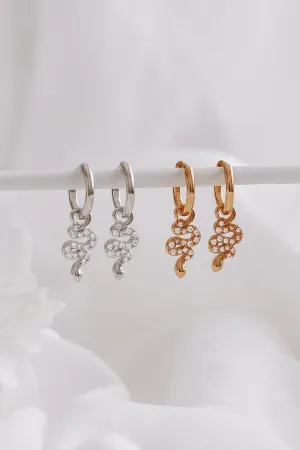 Kai - Sterling Silver Snake Hoop Earrings