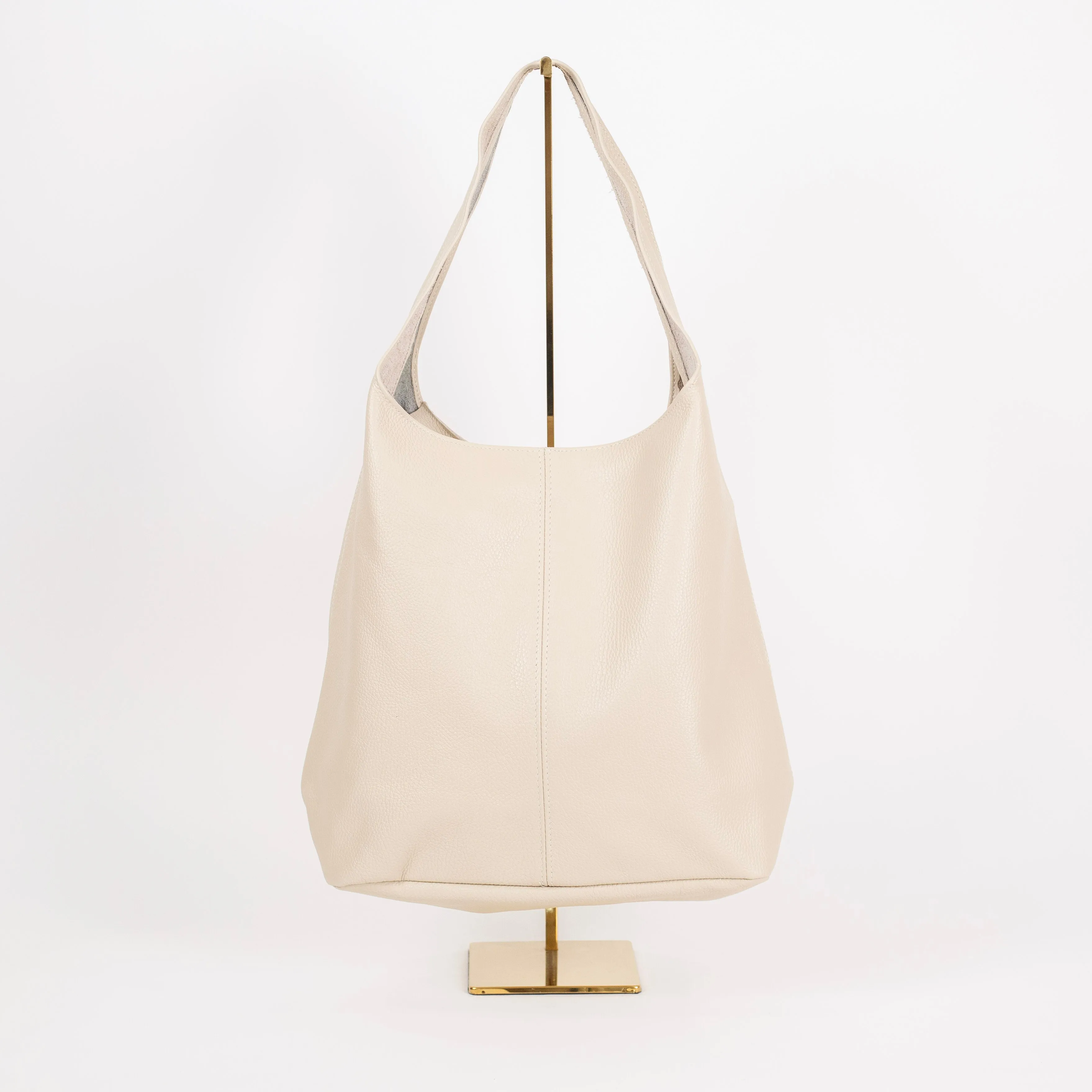 Pebbled Leather Shoulder Tote
