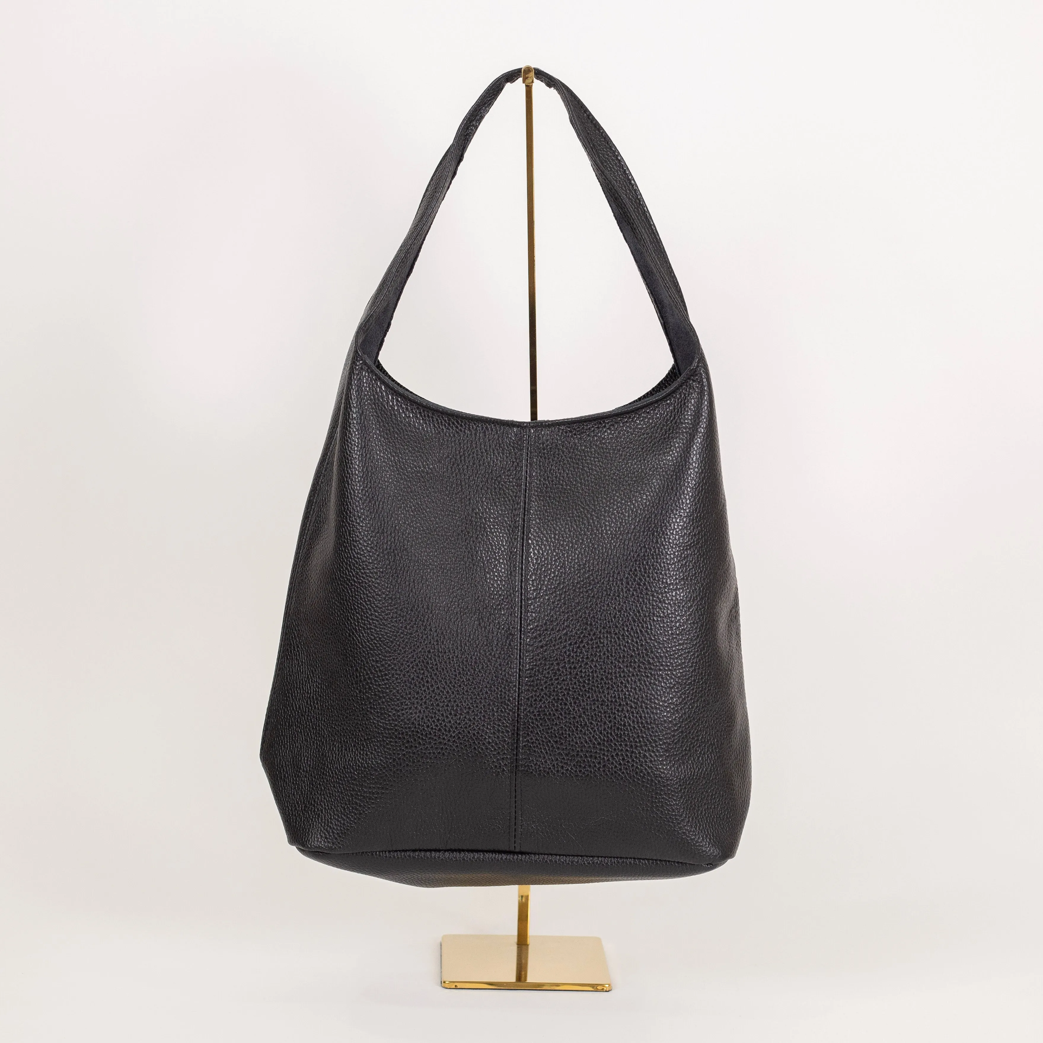 Pebbled Leather Shoulder Tote