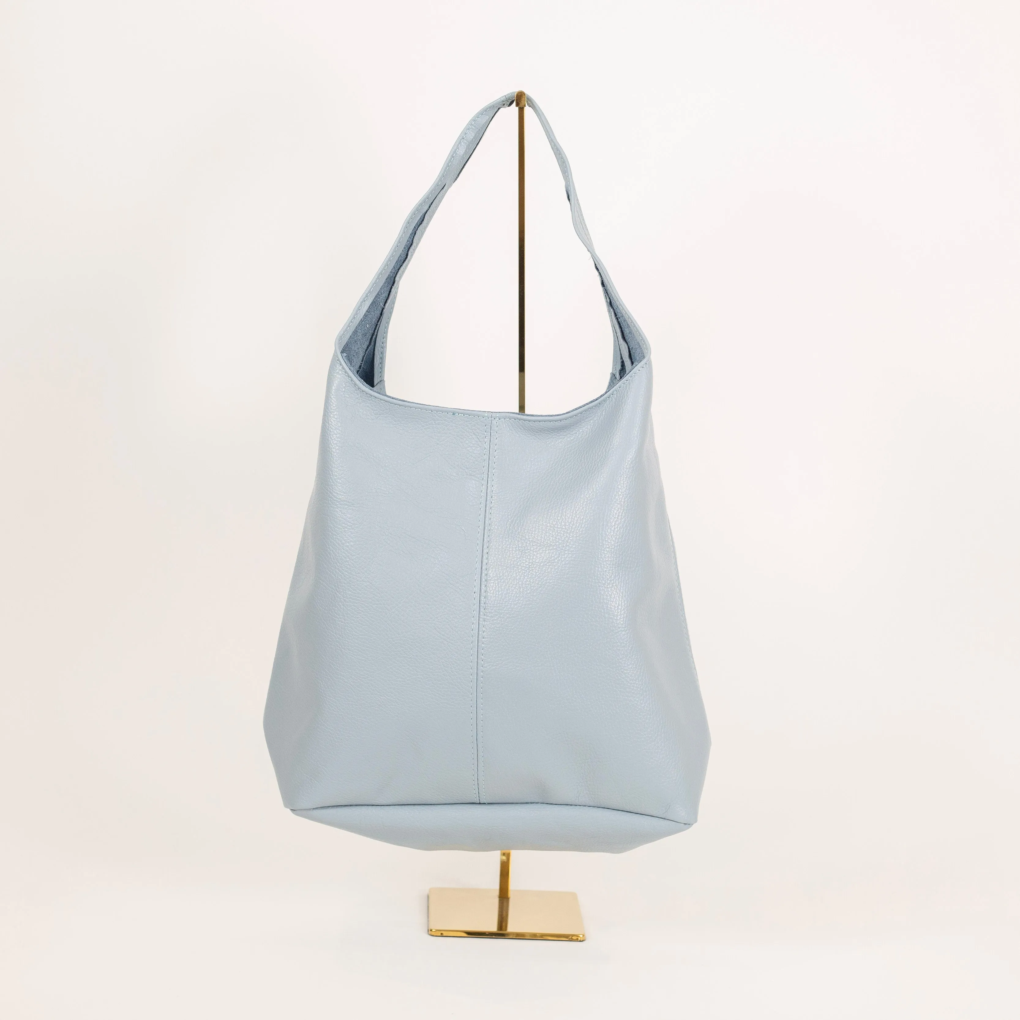 Pebbled Leather Shoulder Tote
