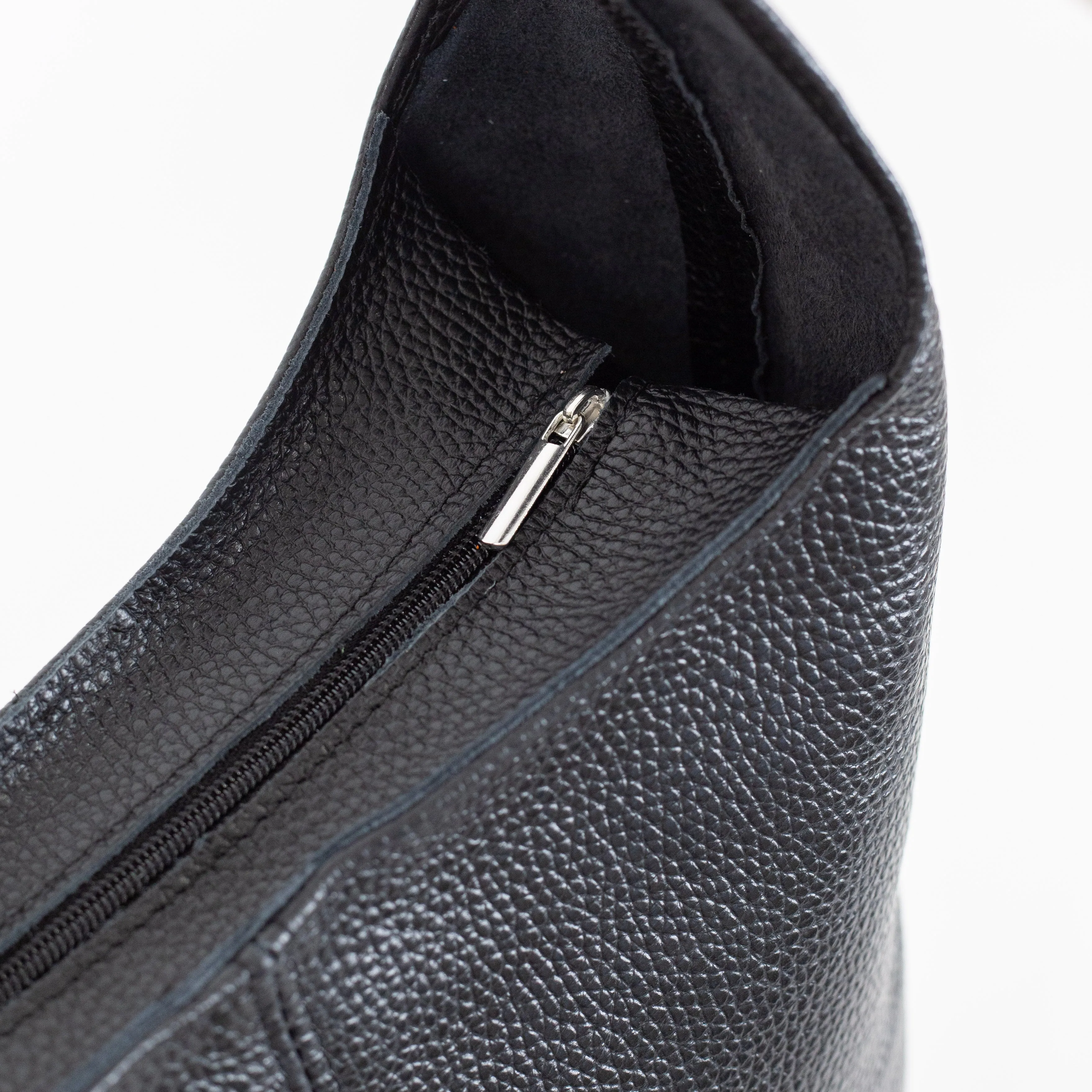Pebbled Leather Shoulder Tote