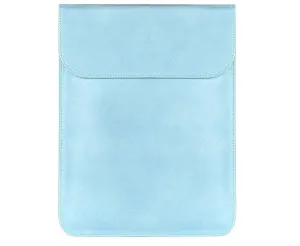 Sleek Men's Slim Leather Laptop Sleeve- Sky Blue Sleek Men's Slim Leather Laptop Sleeve- Sky Blue