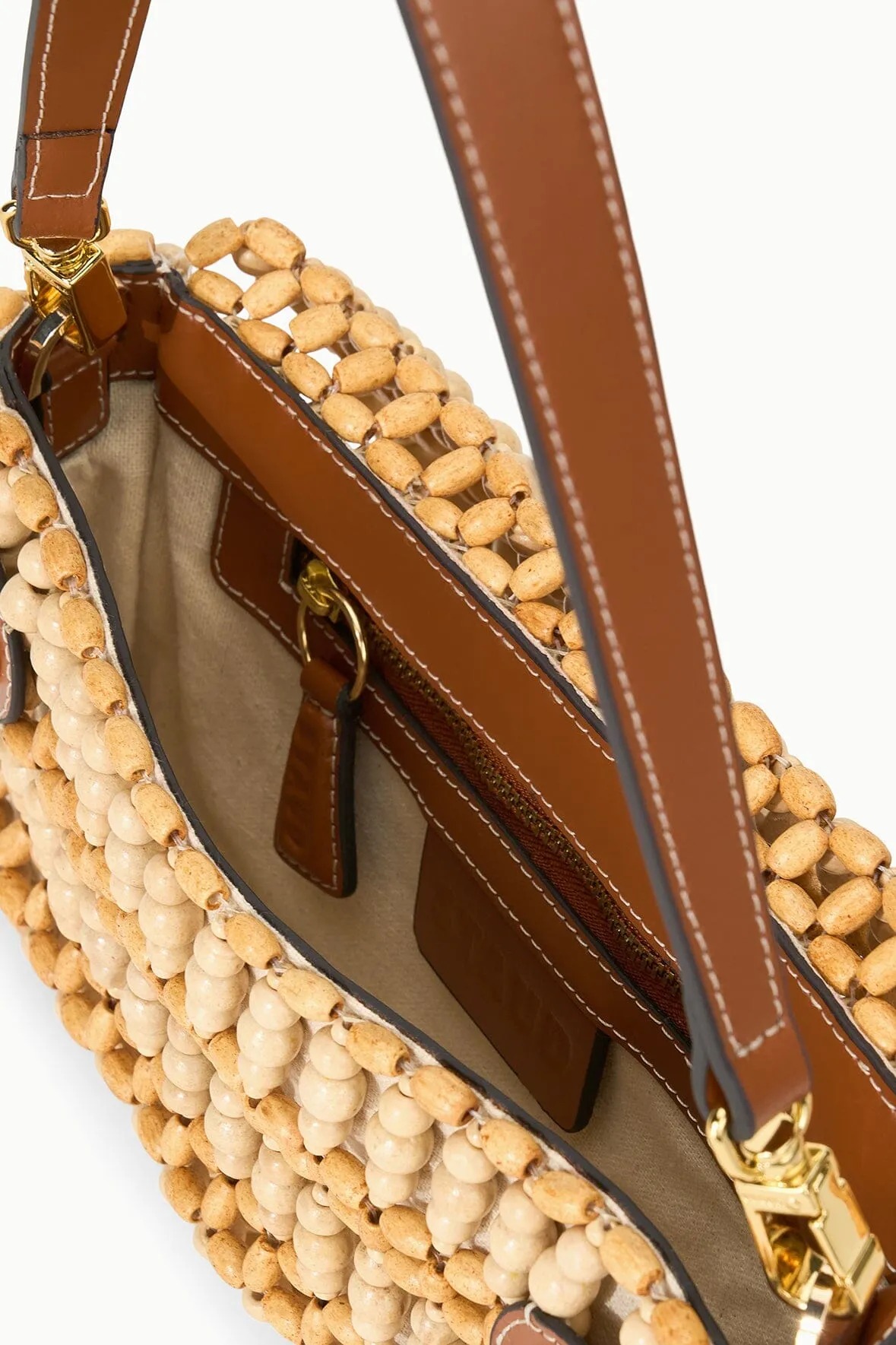 TIMMY SHOULDER BAG | NATURAL WOOD BEADS