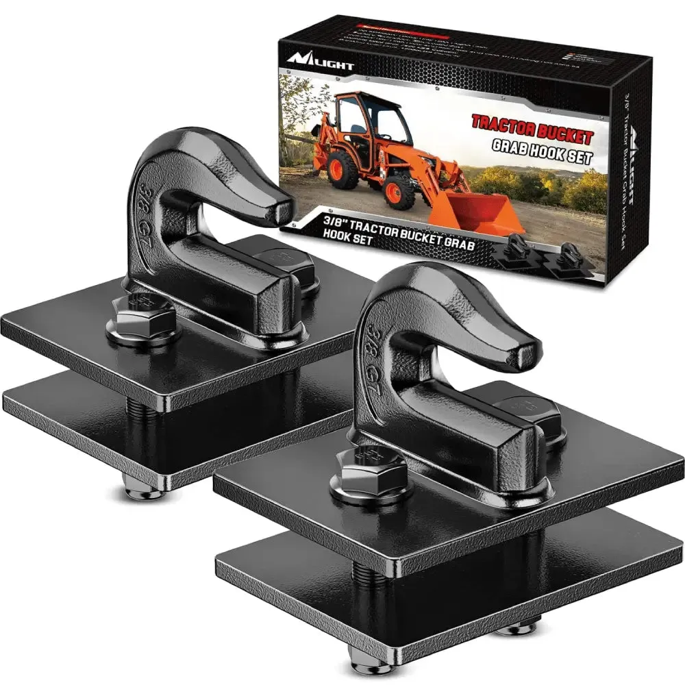 Tractor Bucket Grab Hook 3/8 Inch Black (Pair)