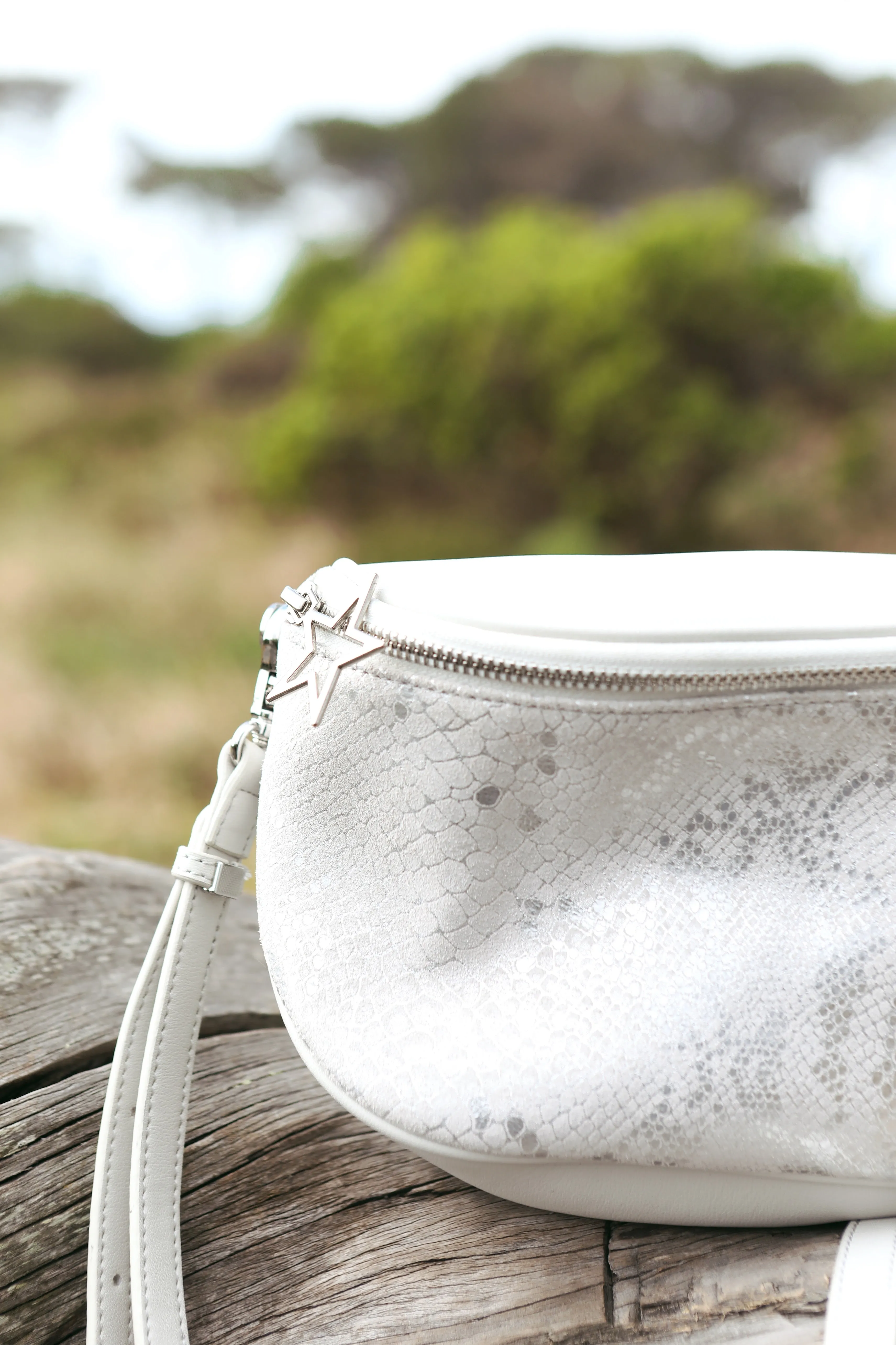 Trixie Handbag Silver Snake