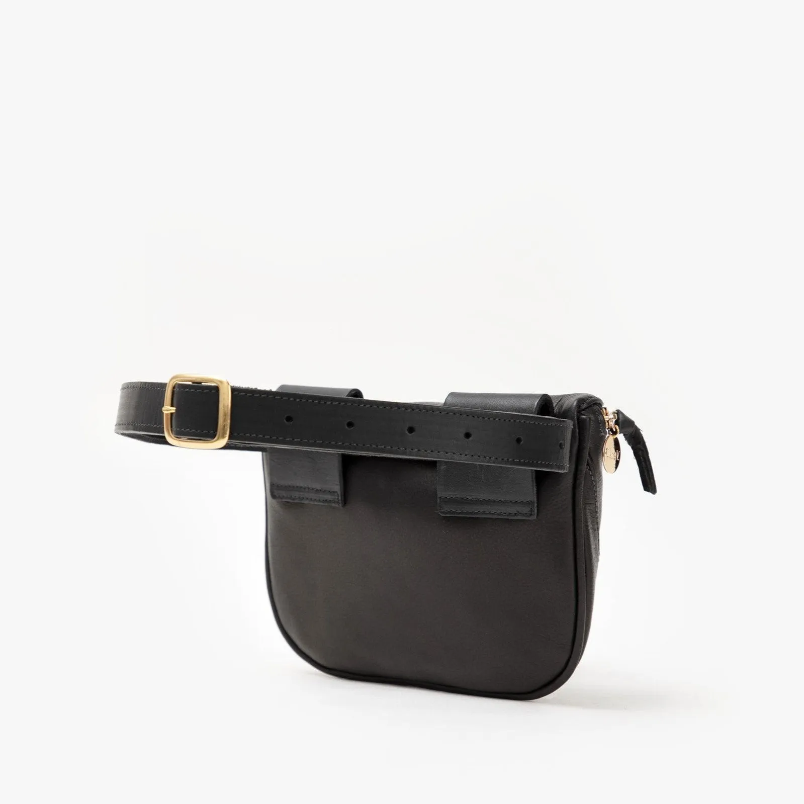 Velvet Leather Fanny Pack (Black)
