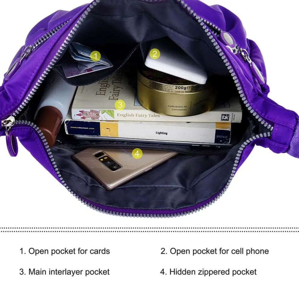 Women Casual Multi Pockets Waterproof Shoulder Bag
